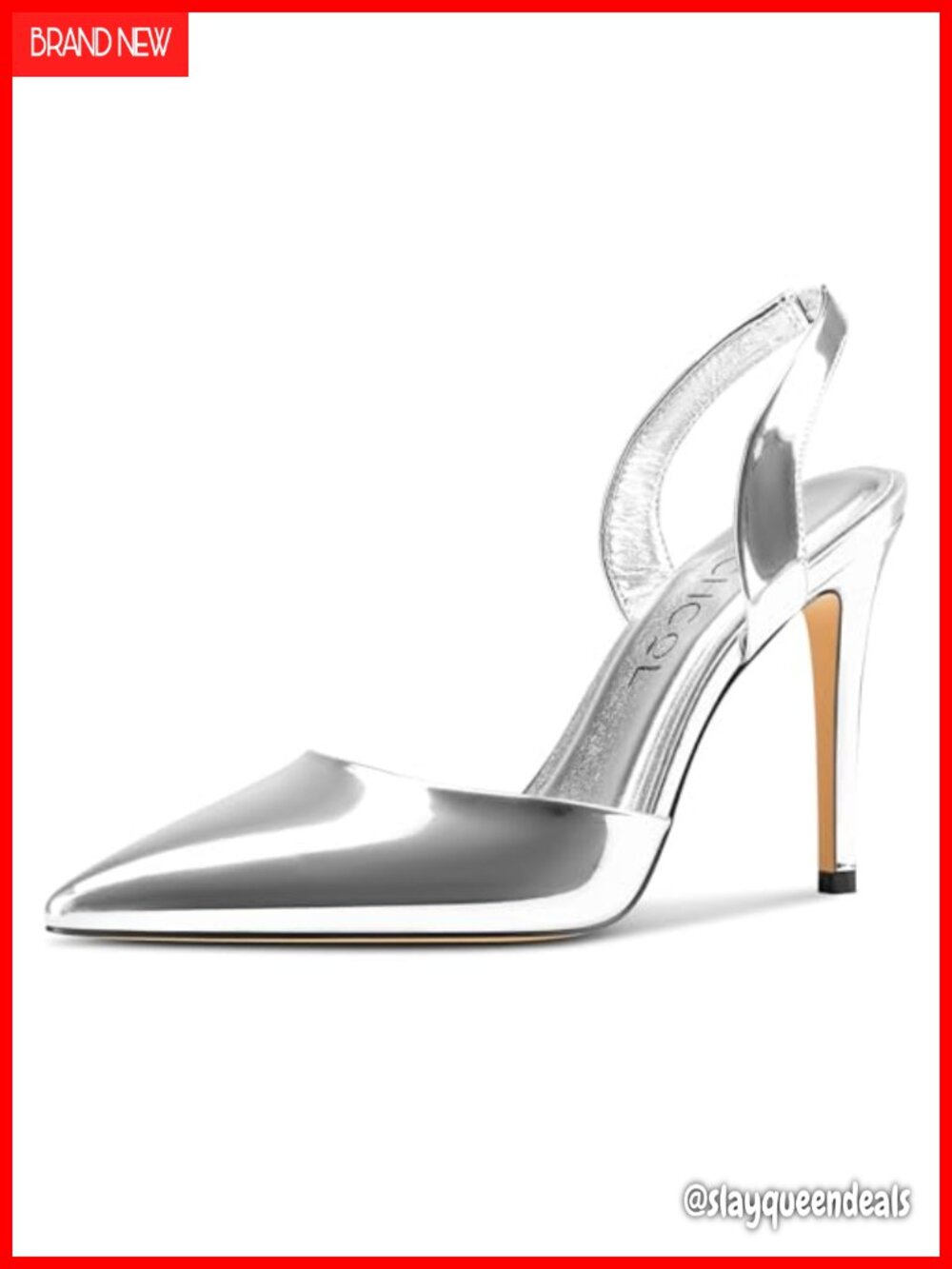 Womens Pointed Toe Slingback Stiletto High Heel Pumps Slip-on Party Dress Shoes